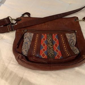 Brown Aztec Fossil crossbody purse